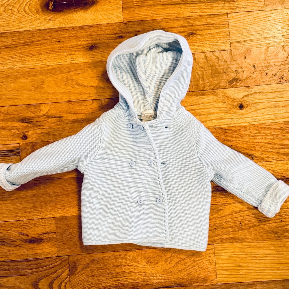 Nordstrom Soft Blue Hooded Kids Coat